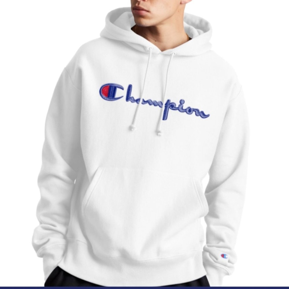Champion White Reverse Weave Hoodie